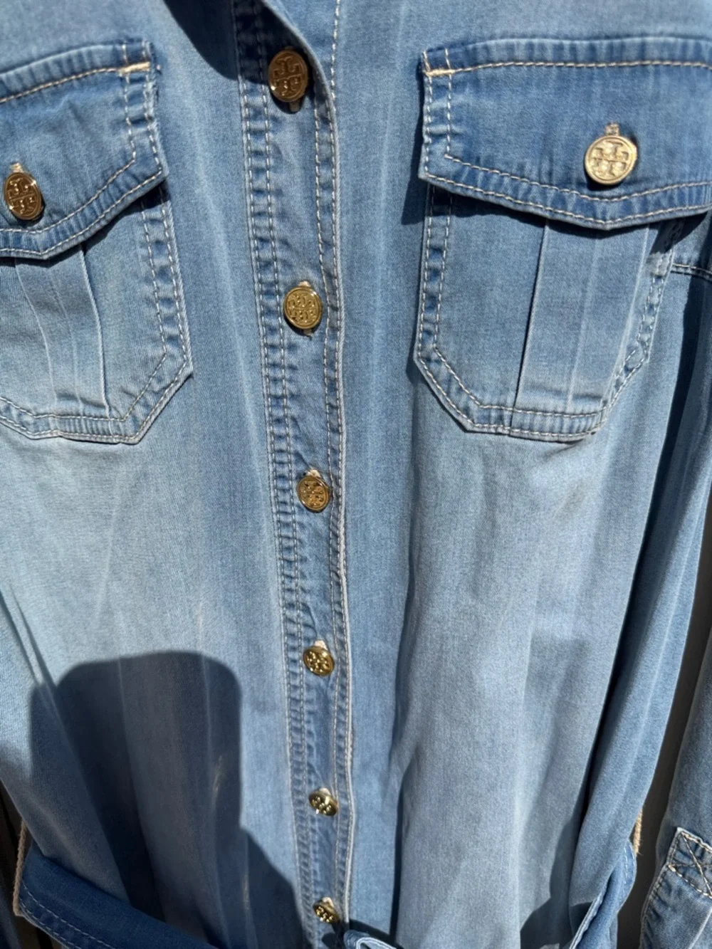 Tory Burch Light Denim Shirt Dress